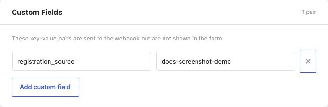 The Custom Fields panel